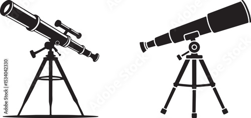 Detailed Vector Illustration of a Telescope Astronomy Science and Exploration Design