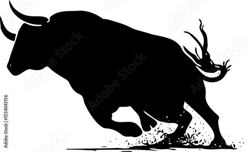 bull vector illustration, isolated on white