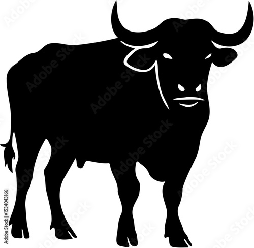 bull vector illustration, isolated on white