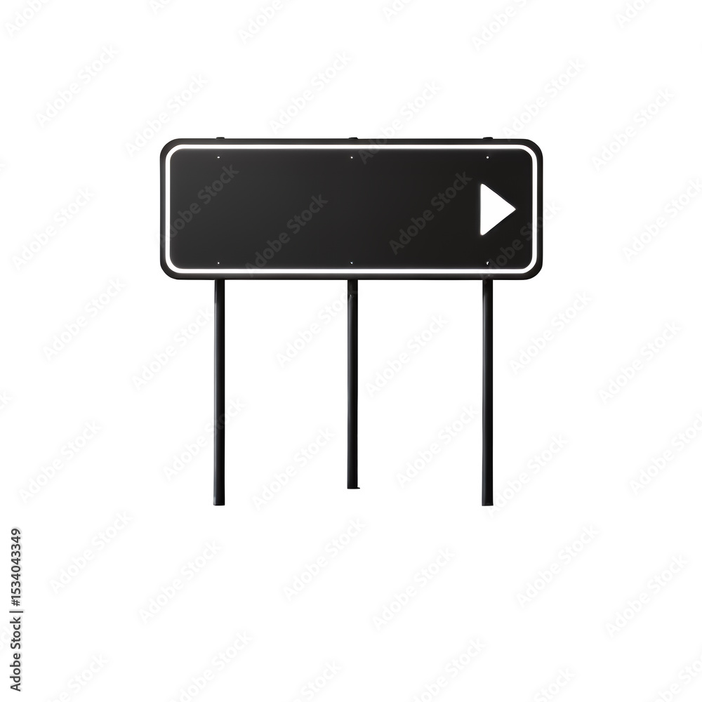 Fototapeta premium White Arrow Right, Transparent Cutout, Minimalist Icon