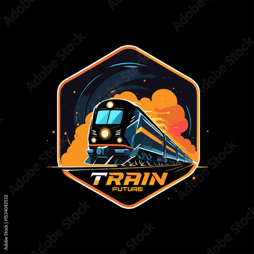 train logo design template. esport logo