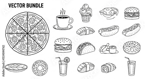 hand drawn collection of easter eggs
