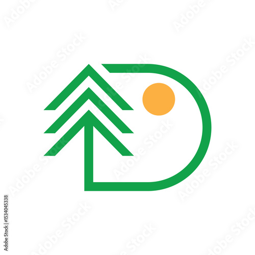 Modern Business identity typography and minimal initial D Monogram