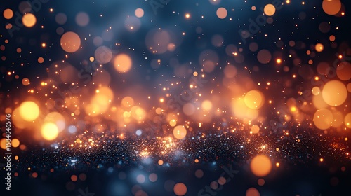 Falling glowing lights against a dark backdrop, creating an atmospheric and dynamic abstract composition. 