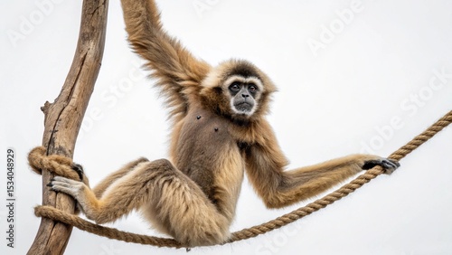 Gibbon on studio background photo