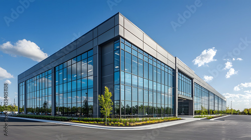 Wallpaper Mural Sleek Steel Exterior of Modern Warehouse Office Building Torontodigital.ca