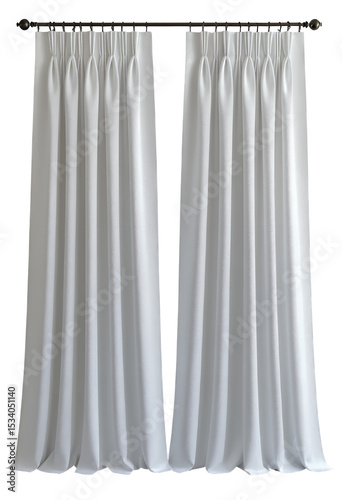 White Curtains with Transparent Background, Elegant Design Element
