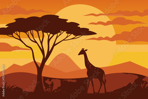 giraffe in the desert