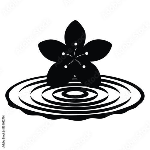 Serene Water Lily Bloom Tranquil Water Ripple Design
