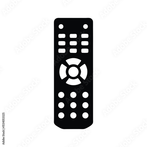 Black wireless digital remote control object for communication technology tv remote control silhouette
