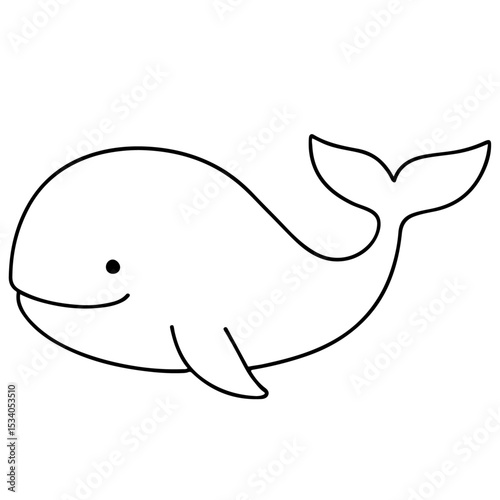 vector illustration of a cartoon whale