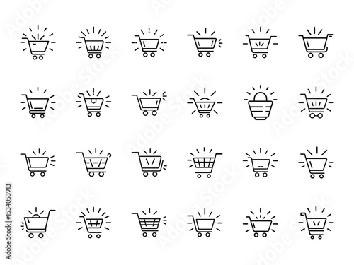 Glowing Silhouette of Shopping Cart Icon – Futuristic Neon Symbol for E-Commerce, Online Shopping, Retail Transactions, and Digital Marketplace Interfaces