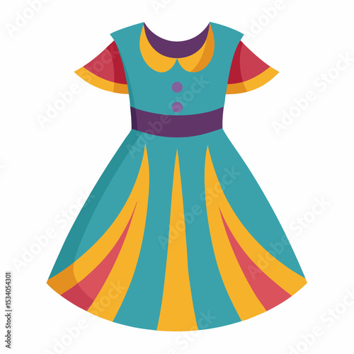 Minimal Frock Vector on White
