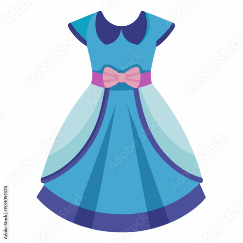 Minimal Frock Vector on White