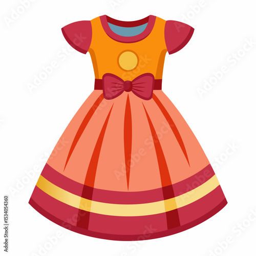 Minimal Frock Vector on White