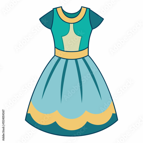 Minimal Frock Vector on White