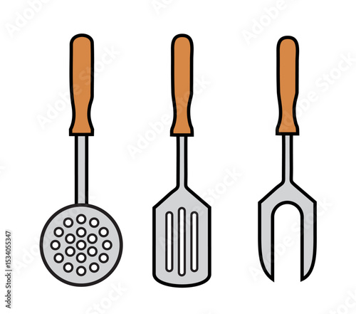 vector illustration cartoon kitchen spatula tool