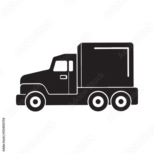 Heavy Duty Truck Icon  Vector Illustration of a Cargo Truck for Logistics and Transportation