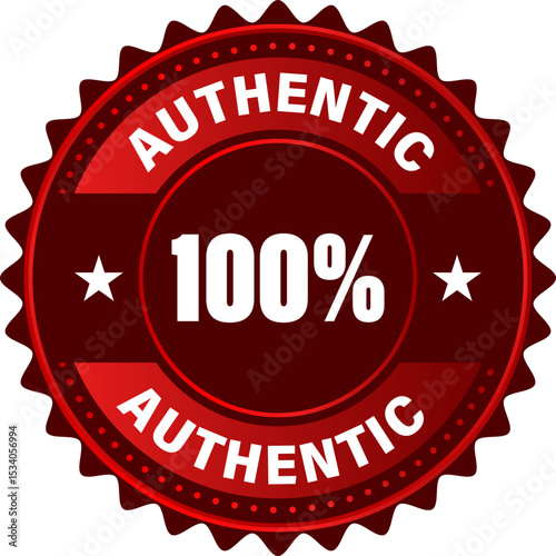 Authentic vector emblem. 100 percent guarantee seal