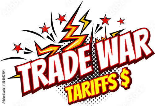 red grunge rubber stamps with text TRADE WAR, TARIFF FREE, Tariffs of trade war exploding