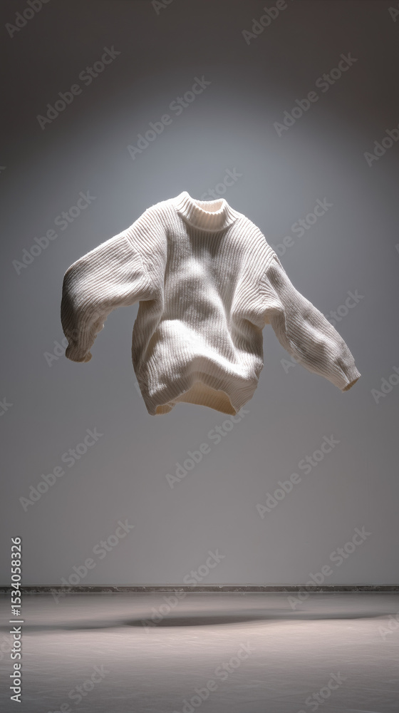 Floating White Sweater Minimalist Fashion Photography Floating White Sweater Minimalist Fashion Photography