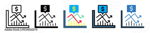 Stock Chart icon multiple style 