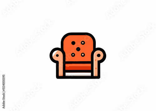 Modern sofa in flat style Minimalist concept vector illustration
