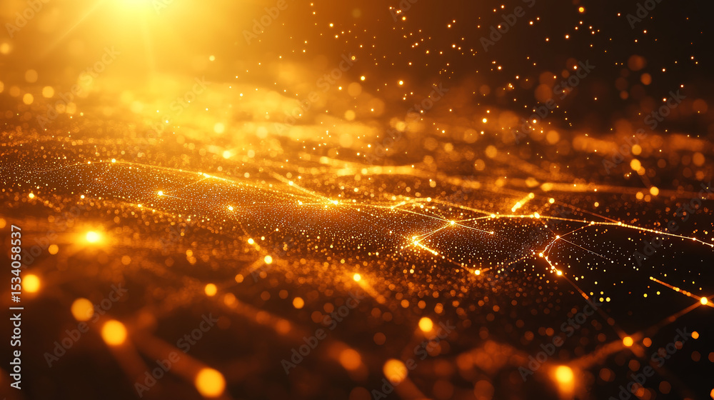 Fototapeta premium Abstract golden network design (1)