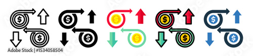 Cash Flow icon multiple style 