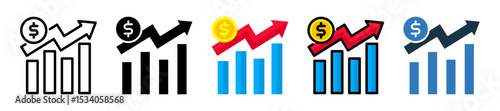 Profit Chart icon multiple style 
