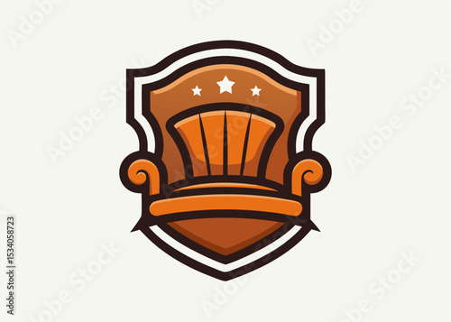 chair flat design Vector icon or logo isolated on white background