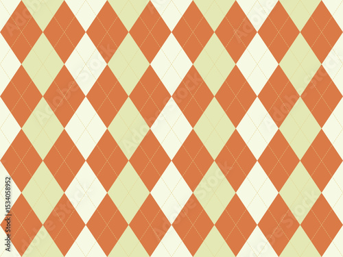Elegant argyle pattern in warm autumnal tones.  Perfect for backgrounds, textures, or fashion design projects. This classic design offers a sophisticated and timeless aesthetic.