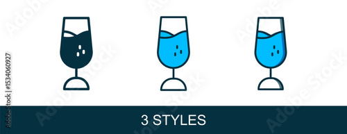 Filled outline Wine glass icon isolated on white background. Wineglass sign. Vector