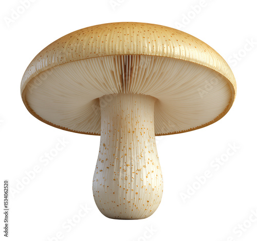 White Mushroom Icon with Transparent Background, Sleek Design