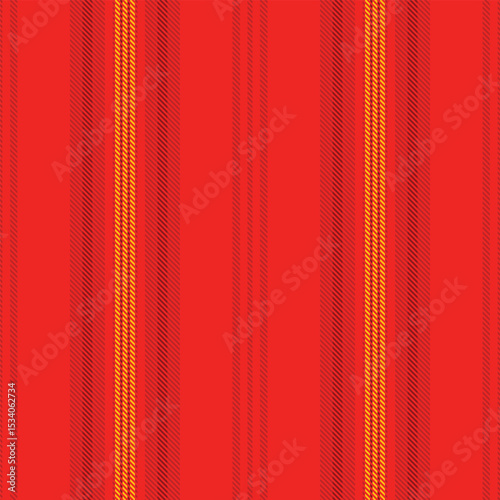 Siving room vertical stripe vector, greeting fabric background lines. Slegant seamless textile pattern texture in bright and red colors.
