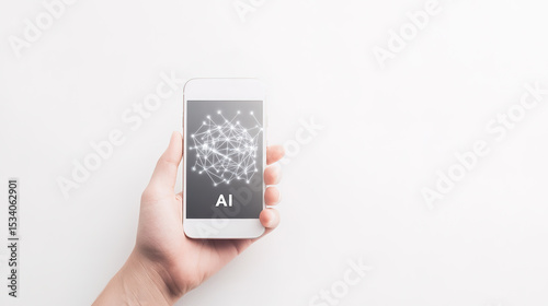 Wallpaper Mural AI icon on mobile phone and AI technology internet science and technology concept Torontodigital.ca