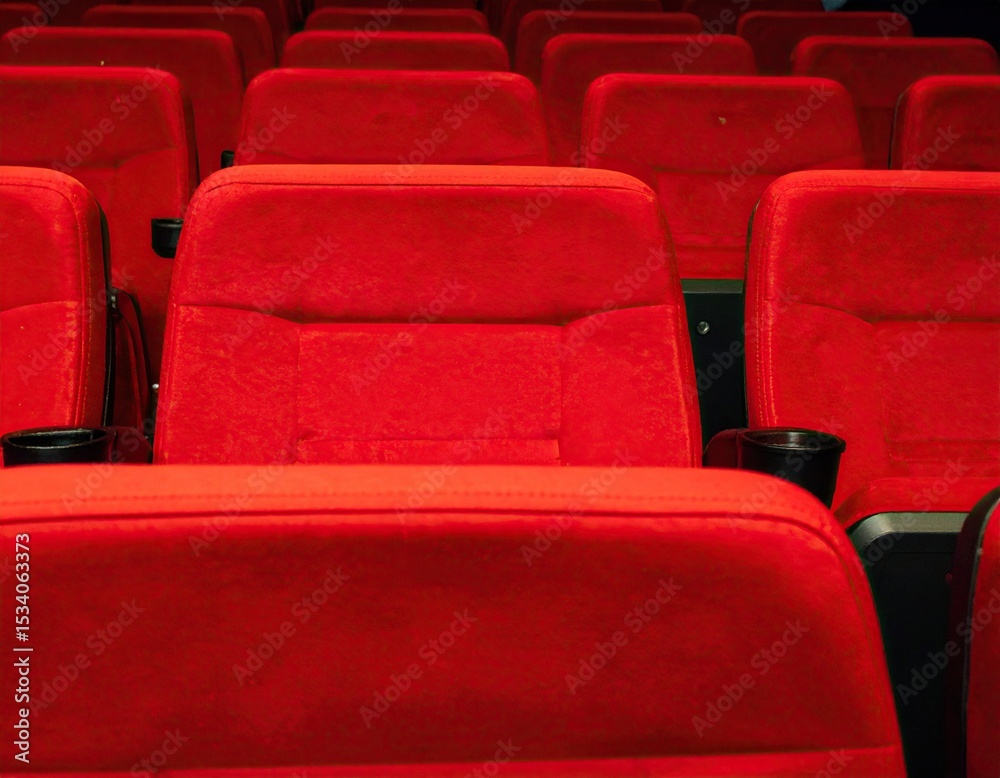 Obraz premium Empty red cinema seats