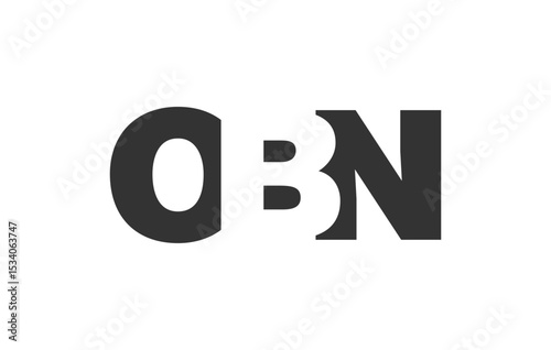 OBN logo design. Initial letter O B N bold font style for tech startups, consulting, corporate branding. Creative company name, headlines typography identity, trendy logotype.