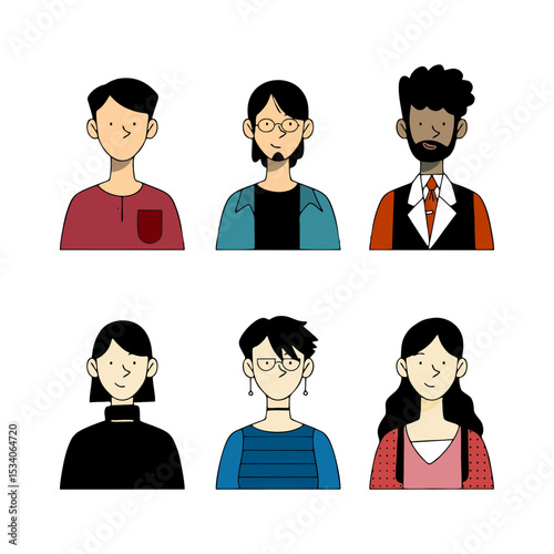 Vector set of diverse people icons and avatars for business and user illustrations