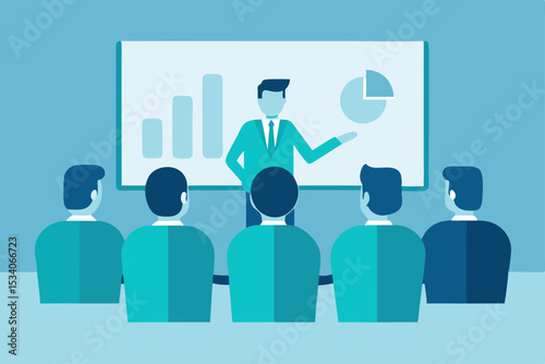 Business concept design with a team of people communicating in speech bubbles, symbolizing teamwork and social network