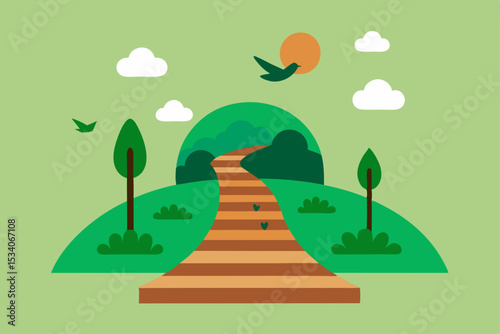 Serene Winding Path A Journey Through Nature's Embrace