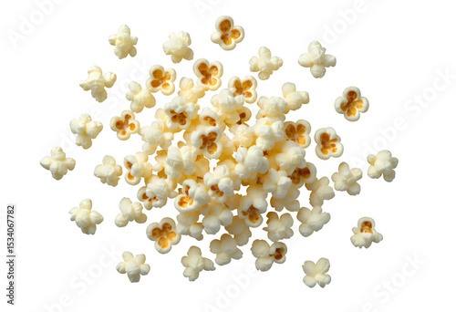 White Popcorn on Transparent Background, Snack Icon