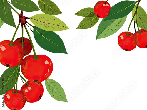 Hand Drawn Cherry Illustration - Flat Design for Graphic Use