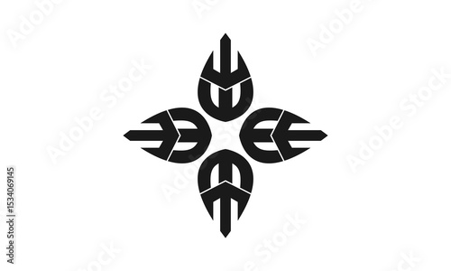 Letter WW with leaves round design vector