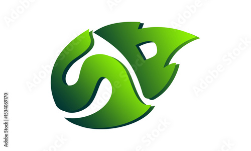 Letter SD with leaves symbol design vector