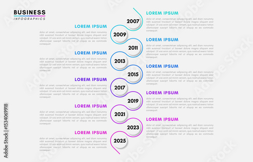 Business timeline infographic design template, vector illustration.
