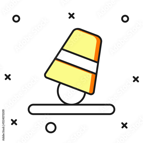 Filled outline Game thimbles icon isolated on white background. Ball and glass. Chance and fortune concept. Flat filled outline style with shadow. Vector