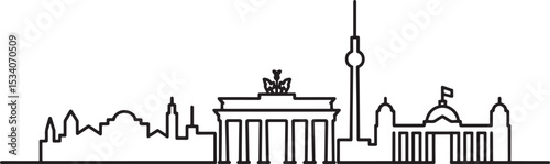 Berlin Skyline Line Art