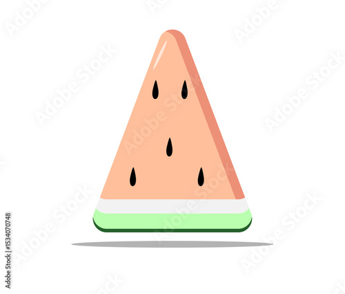 a slice of watermelon on a white background,