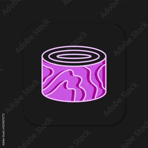 Filled outline Wooden logs icon isolated on black background. Stack of firewood. Flat filled outline style with shadow. Vector